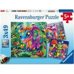 Ravensburger - Puzzle 3x49 Little dragons discover nature - 40 - 99 piese