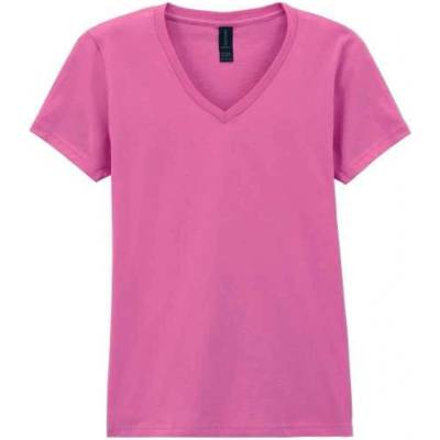 Gildan Softstyle ladies' v-neck t-shirt Azalea azalková růžová