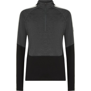 Icebreaker Мъжко мериносово термобельо Icebreaker Merino 200 Oasis+ L/S Half Zip Hoodie Merino base layer - Black / Jet Heather / Undyed / CB (015-2293-0212)