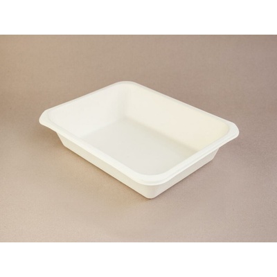 Zatavovací miska z cukrové třtiny jednodílná 227 x 178 x 50 mm 300 ks