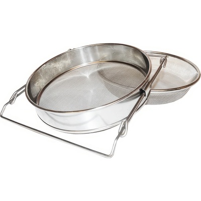 Cedník (síto) dvojitý, rovný, nerezový 24 cm s úchyty 7100000212