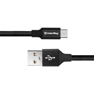 ColorWay Кабел, USB CW-CBUC048-BK, Type-C 2.4A 25CM черен (CW-CBUC048-BK)
