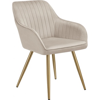 tectake 405719 marilyn sametový vzhled prošívaná taupe / zlatá