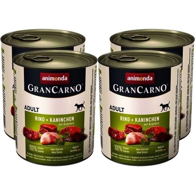 Animonda Gran Carno Original Adult hovězí a králík s bylinkami 4 x 800 g