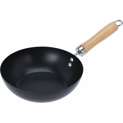 EH Excellent Houseware Uhlíková ocelová wok pánev, Ø 20 cm černá