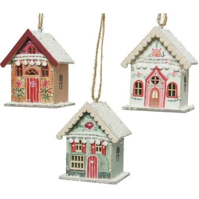 Textilomanie Závesný vianočný domček CHRISTMAS HOUSE drevený viac variant