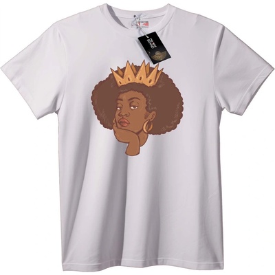 NOONEBRAND Тениска Корона на Африканска кралица - L, Black