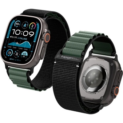 Spigen wbf1 band apple watch 8 / 9 / 10 / 11 / se / ultra (44 / 45 / 46 / 49 mm) black/green (8800283313574)