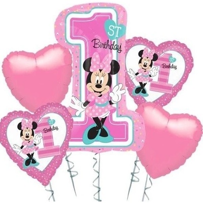 Balónkový buket Minnie 1 narozeniny