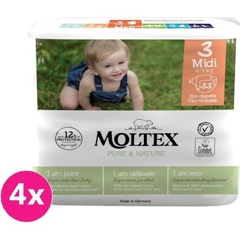 MOLTEX Pure & Nature Midi 4-9 kg 4 x 33 ks