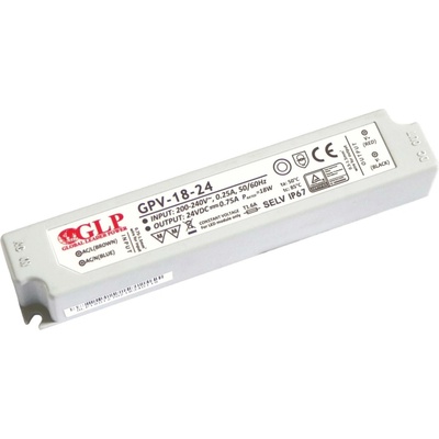 GLP GPV zdroj plastový CV IP67 různé typy 12V/24V - 24V, 18W