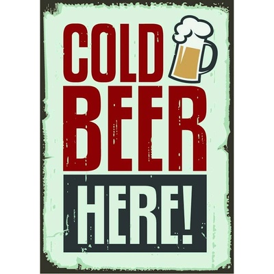 Ceduľa Cold Beer Here