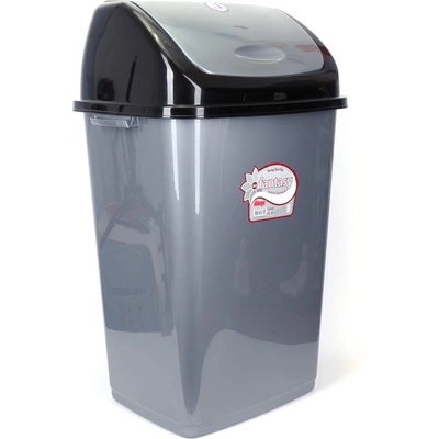 Dünya Plastik 50 л сиво - черно кошче за боклук Dunya модел Fantasy (09705)