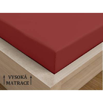 Brotex Napínací satén prostěradlo vínové 200x200