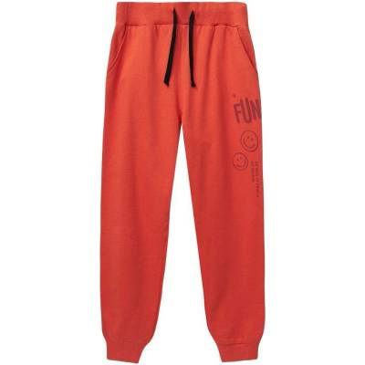 Winkiki Kids Wear dívčí tepláky Fun terakotová