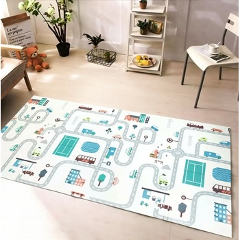 Pepita Двустранно сгъваемо килимче за игра Pepita 150x200cm - Превозно средство и град (DE-XPE201815)