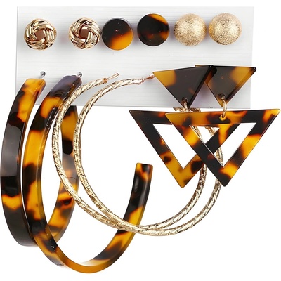 HARAHU Комплект обеци ol-27200 - Кафяв kp27200 (ol-27200)