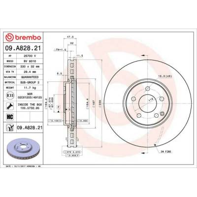 Brzdový kotúč BREMBO 09.A828.21