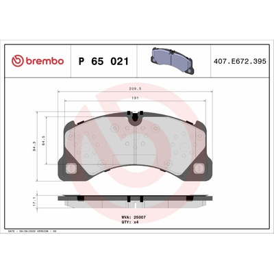 BREMBO Sada brzdových doštičiek P 65 021