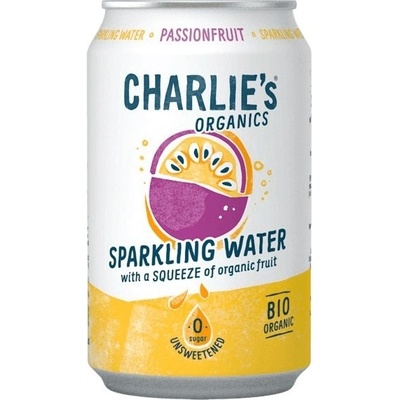 Charlie's Organics sycená pitná voda marakujová šťáva 330 ml