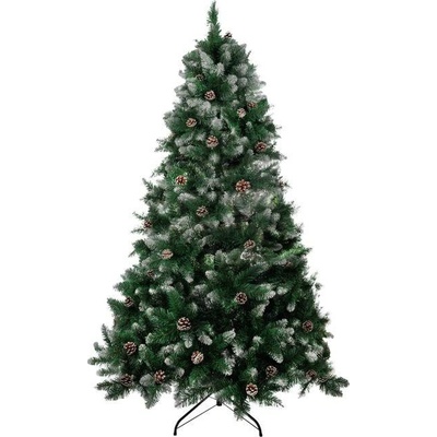 Stromček MagicHome Vianoce Albero, jedľa, zasnežené konce, so šiškami, 210 cm