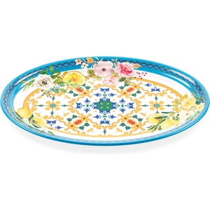 Guzzini Овална чиния за сервиране Flowers & Lemon 35, 5 см синьо-жълта (28190452)