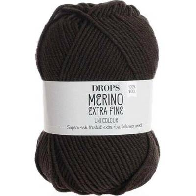 Příze DROPS Merino Extra Fine uni color 09 - tmavá hnědá