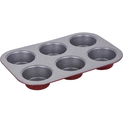 VOLTZ Форма за мъфини Oliver Voltz OV51223RK, За 6 бр, Мраморно покритие, Червен (5OV51223RK)