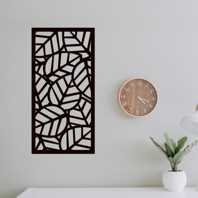 dřevo života Dřevěný dekorační panel LEAF II Rozměry (cm): 20x40, Zvolte barvu dekoru: Černá