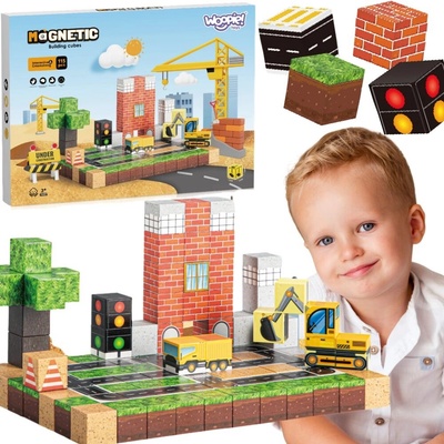 Woopie magnetické kocky stavenisko 115 ks