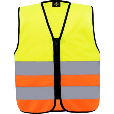 Korntex KWRX Aalborg bezpečnostní dětská reflexní vesta COT76KWRXags00-hi vis yell žltá fluorescent/oranžová fluorescent