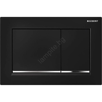Geberit 115.080. KM. 1 - Бутон за промиване Omega30 21, 2x14, 2 cm, черен / лъскав хром (GB0077)
