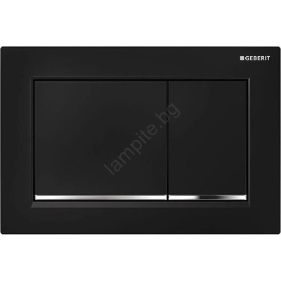 Geberit 115.080. KM. 1 - Бутон за промиване Omega30 21, 2x14, 2 cm, черен / лъскав хром (GB0077)
