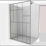 Mexen Kioto Душ кабина тип Walk-in 80 x 200 см, черен десен 8 мм, златна - 800-080-101-50-78 (800-080-101-50-78)