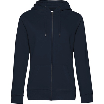 B & C QUEEN Zipped Hood dámská mikina s kapucí navy modrá