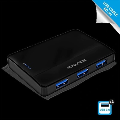 ADVANCE USB Hub - XPAND STARTER HUB (USB-A към 4x USB-A3.0, черен) HUB-406PL (HUB-406PL)