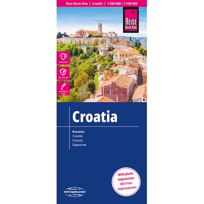Reise Know-How Verlag mapa Croatia (Chorvatsko) 1:300 t.-1:700 t. voděodolná