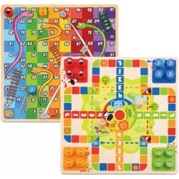 Tooky Toy Tooky Toy: 2 в 1 Който се смее последен, Змии и стълби - настолна игра (TY848N)