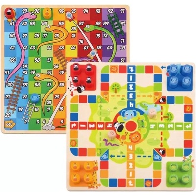 Tooky Toy Tooky Toy: 2 в 1 Който се смее последен, Змии и стълби - настолна игра (TY848N)