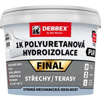 Debbex 1K Polyuretanová hydroizolace Final – finální UV odolná vrstva - 4 Kg - Šedá