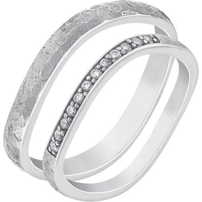 Eppi Zlaté tepané snubní prsteny s diamanty Neziah RW41079