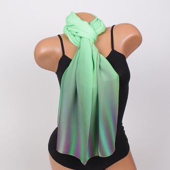 Image 1 of Ефектен шал в преливащи се зелено и лилаво