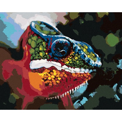 Zuty Malování podle čísel ABSTRAKTNÍ BAREVNÝ CHAMELEÓN