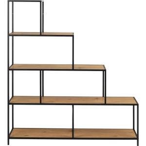 Actona Черна етажерка за книги от дъб 135x150 cm Seaford - Actona (95157)