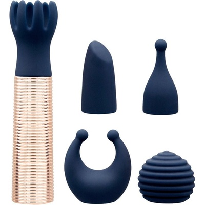 Pillow Talk Secrets Choices 6 Piece Mini Massager Set Navy Blue/Rose Gold