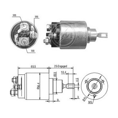 Spínač startéru 0001107038 Bosch 0331303142