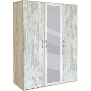 Bogdan Furniture G Трикрилен гардероб с огледало Мебели Богдан Модел bm-ava 31, кристал със сонома