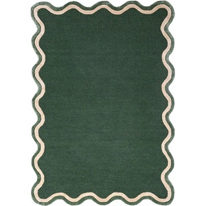 Flair Rugs Тъмнозелен ръчно изработен килим със смес от вълна 160x230 cm Rivo Wool - Flair Rugs (503119382671)