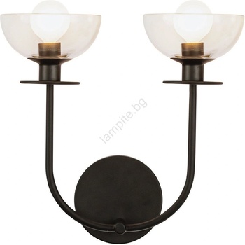Elstead Lighting Alora Mood ALM-SYLVIA-2WB-BK-CL - Стенно осветително тяло SYLVIA 2xE14/40W/230V, черно (ED0889)
