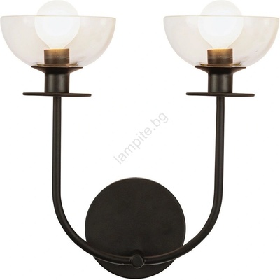 Elstead Lighting Alora Mood ALM-SYLVIA-2WB-BK-CL - Стенно осветително тяло SYLVIA 2xE14/40W/230V, черно (ED0889)
